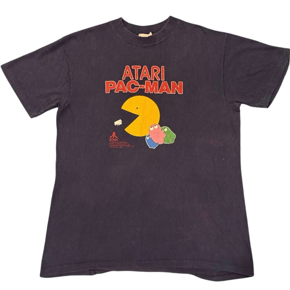 Vintage 80s Atari Pac-Man 1982 Video Game Promo Single Stitch Shirt Adult Large